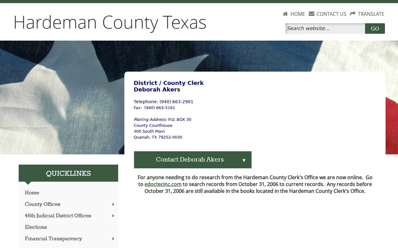 Hardeman County court docket clerk contact